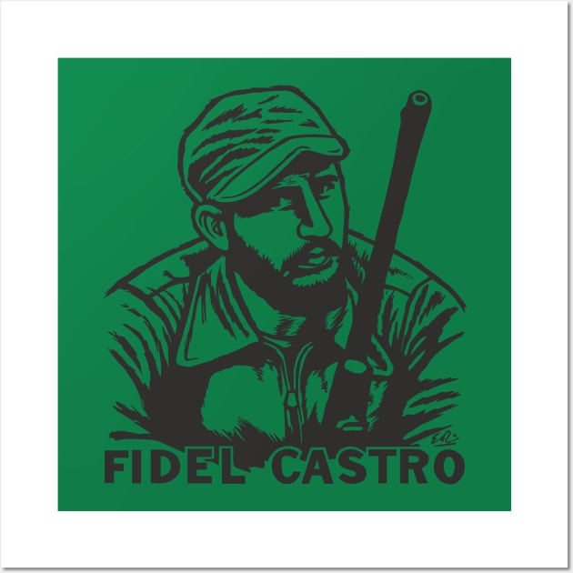 Fidel Castro Cuba- Portrait Wall Art by Boogosh